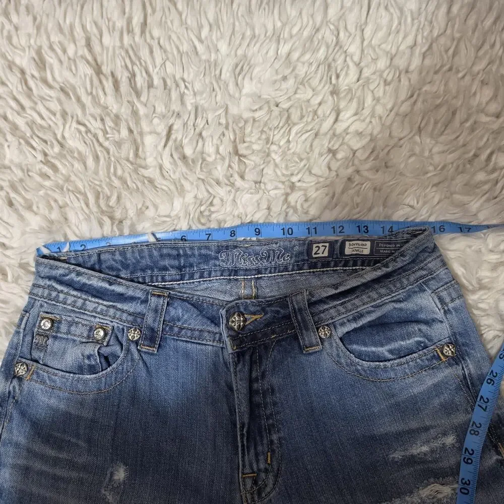 Miss Me Women's Boyfriend Ankle Jeans Size 27 Style #JB7262A